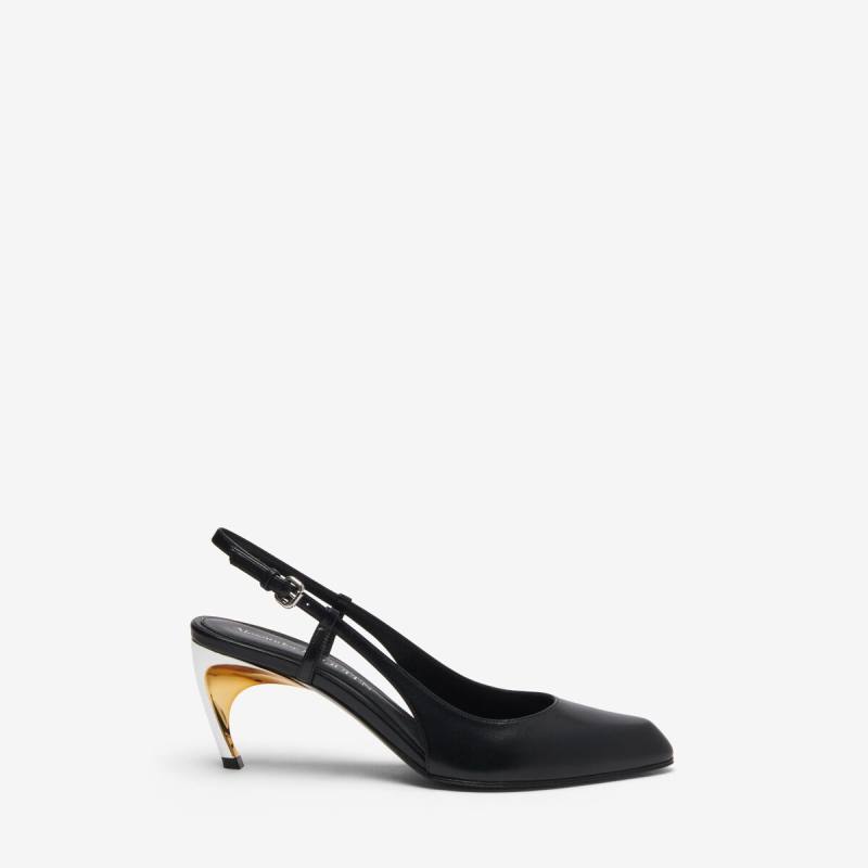 Alexander McQueen Women's Black Armadillo Slingback Pump - 6 (Sheepskin)